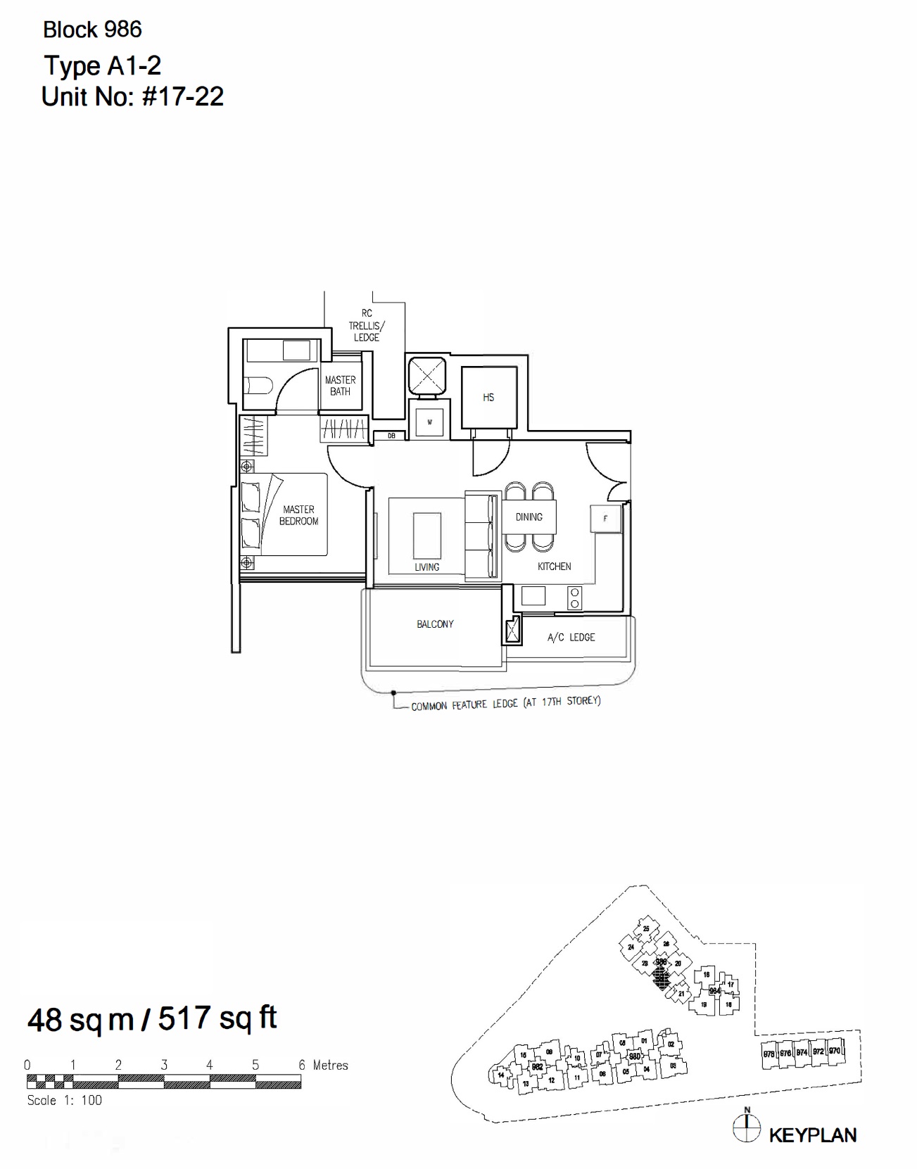 Stars of Kovan 1 Bedroom Floor Plan 2