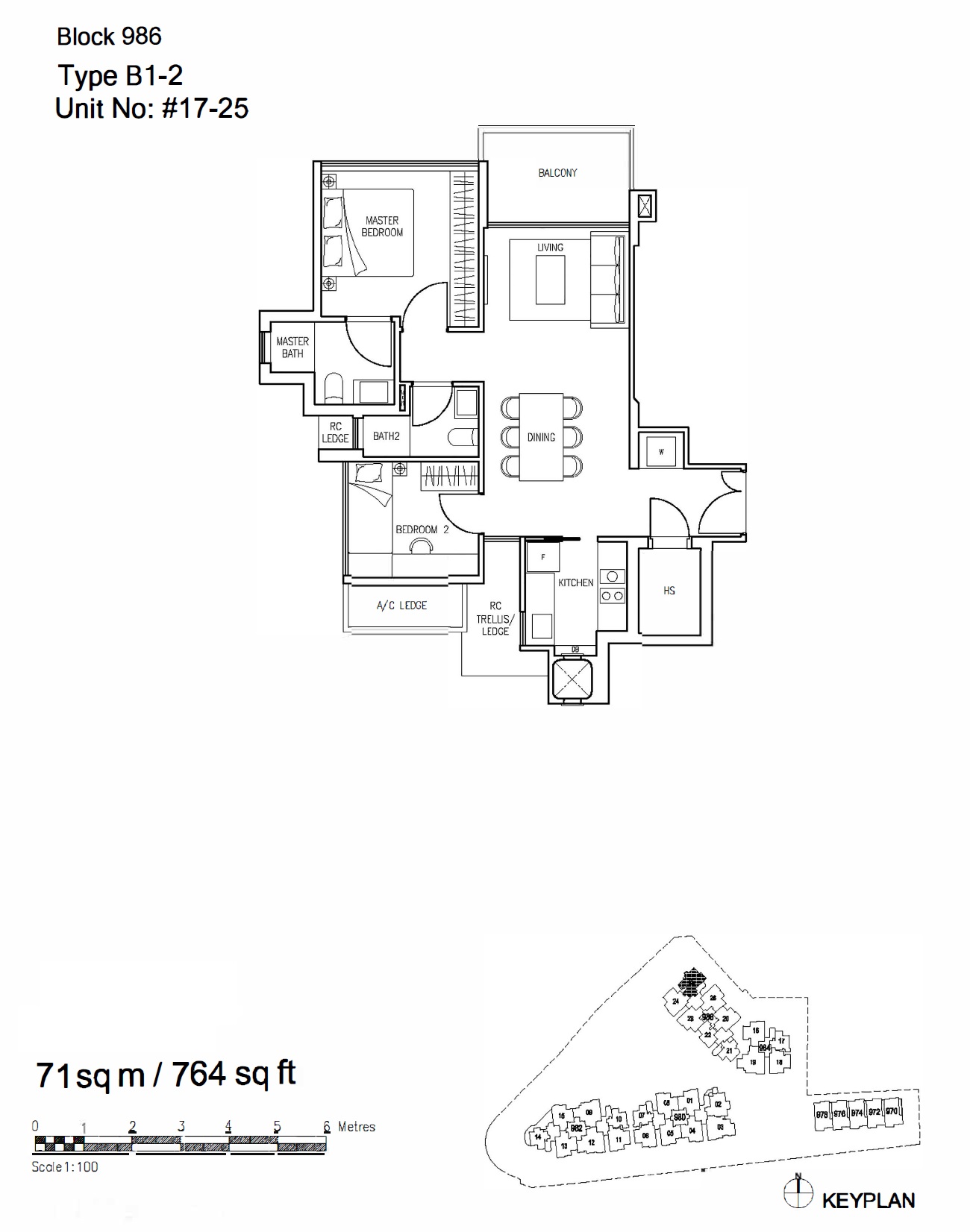 Stars of Kovan 1 Bedroom Floor Plan 5