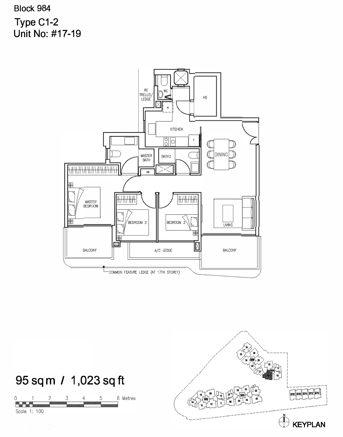 Stars of Kovan 1 Bedroom Floor Plan 8