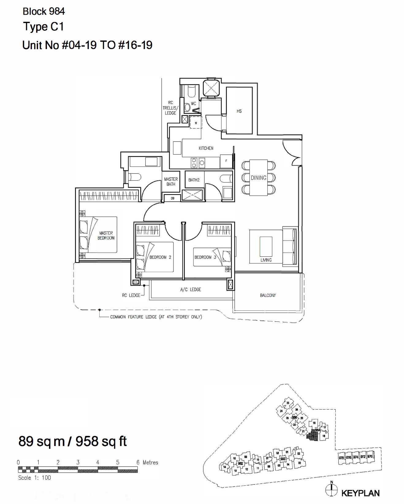 Stars of Kovan 1 Bedroom Floor Plan 9